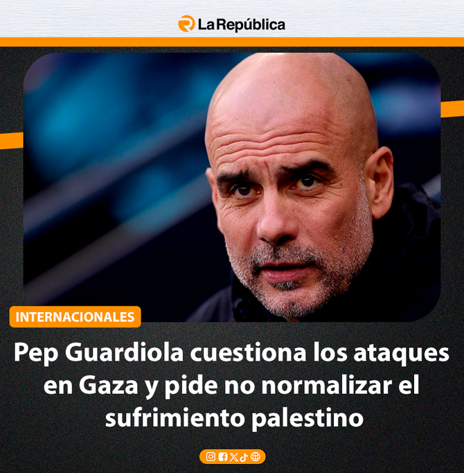Pep Guardiola cuestiona los ataques en Gaza y pide no normalizar el sufrimiento palestino - Cover Image